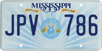 MS license plate JPV786