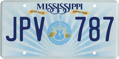 MS license plate JPV787