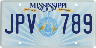 MS license plate JPV789