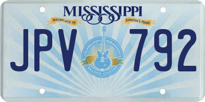 MS license plate JPV792