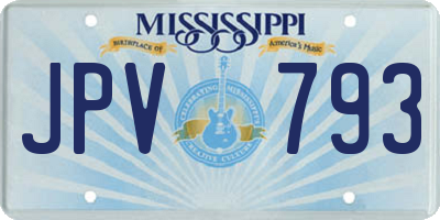 MS license plate JPV793