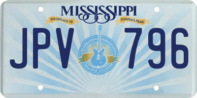 MS license plate JPV796