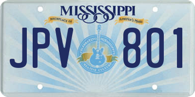 MS license plate JPV801