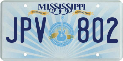 MS license plate JPV802