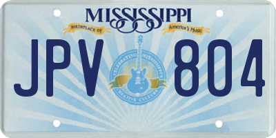 MS license plate JPV804
