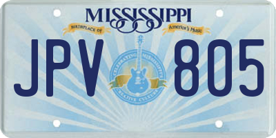 MS license plate JPV805