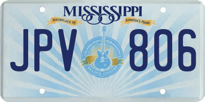 MS license plate JPV806