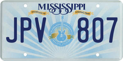 MS license plate JPV807