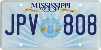 MS license plate JPV808