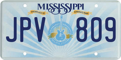 MS license plate JPV809