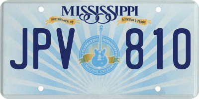 MS license plate JPV810