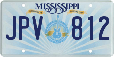 MS license plate JPV812