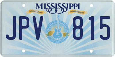 MS license plate JPV815