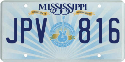 MS license plate JPV816