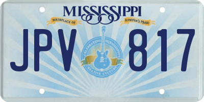 MS license plate JPV817