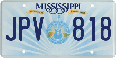 MS license plate JPV818