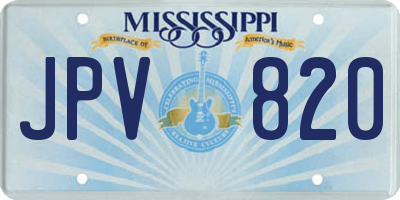 MS license plate JPV820