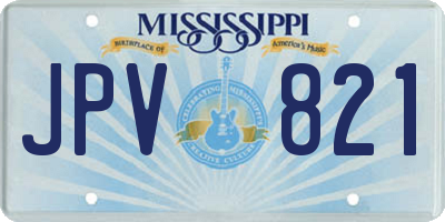 MS license plate JPV821