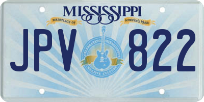 MS license plate JPV822