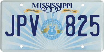 MS license plate JPV825