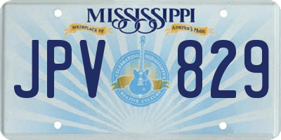 MS license plate JPV829