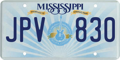 MS license plate JPV830