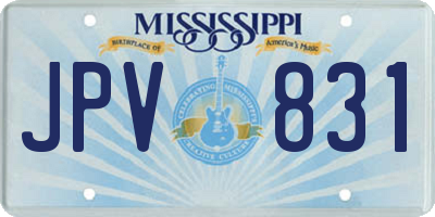 MS license plate JPV831