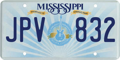 MS license plate JPV832