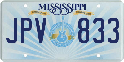 MS license plate JPV833