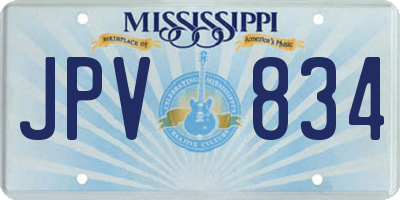MS license plate JPV834