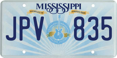 MS license plate JPV835
