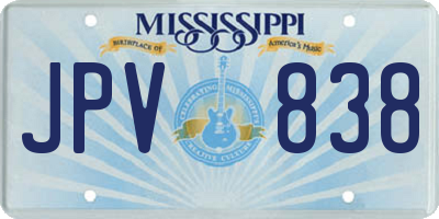 MS license plate JPV838