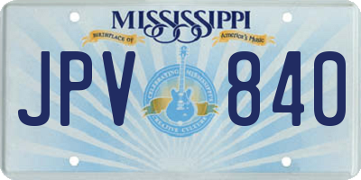 MS license plate JPV840