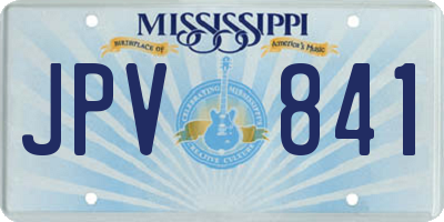 MS license plate JPV841