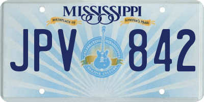 MS license plate JPV842