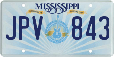 MS license plate JPV843