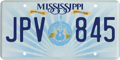MS license plate JPV845