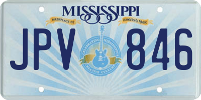 MS license plate JPV846