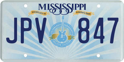 MS license plate JPV847