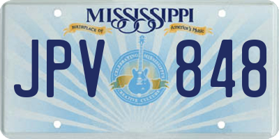 MS license plate JPV848