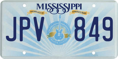 MS license plate JPV849