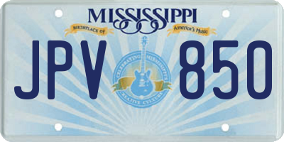 MS license plate JPV850