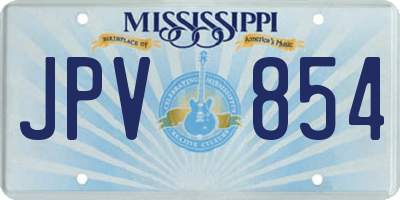 MS license plate JPV854