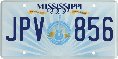 MS license plate JPV856
