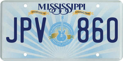 MS license plate JPV860