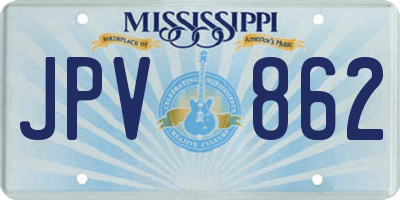 MS license plate JPV862