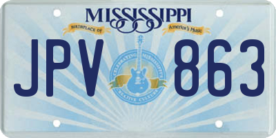 MS license plate JPV863