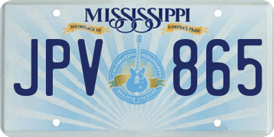 MS license plate JPV865