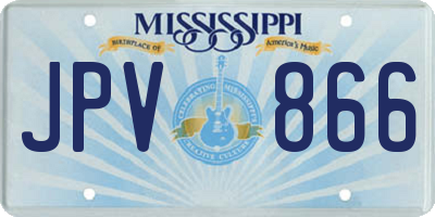 MS license plate JPV866
