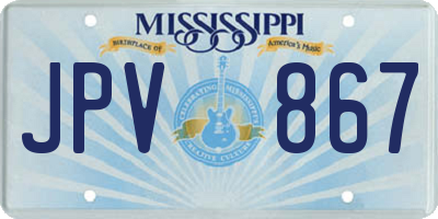 MS license plate JPV867